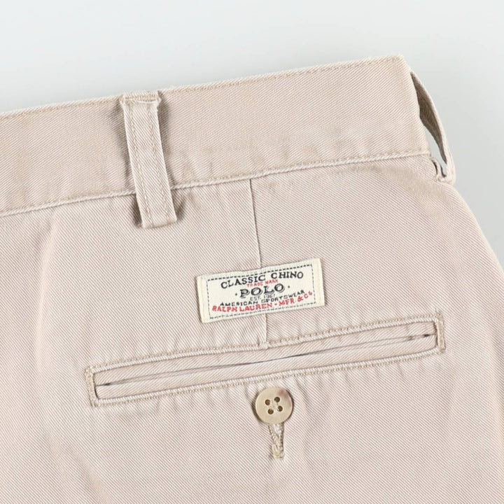 Ralph Lauren POLO by Ralph Lauren TYLER SHORT Two-pleat chino shorts, short pants, men's w35 equivalent cotton Beige type Vintage Second Hand