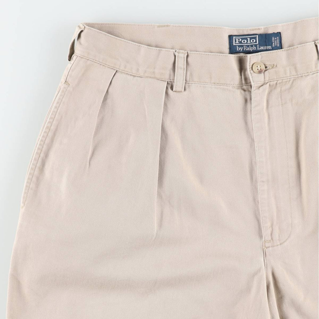 Ralph Lauren POLO by Ralph Lauren TYLER SHORT Two-pleat chino shorts, short pants, men's w35 equivalent cotton Beige type Vintage Second Hand