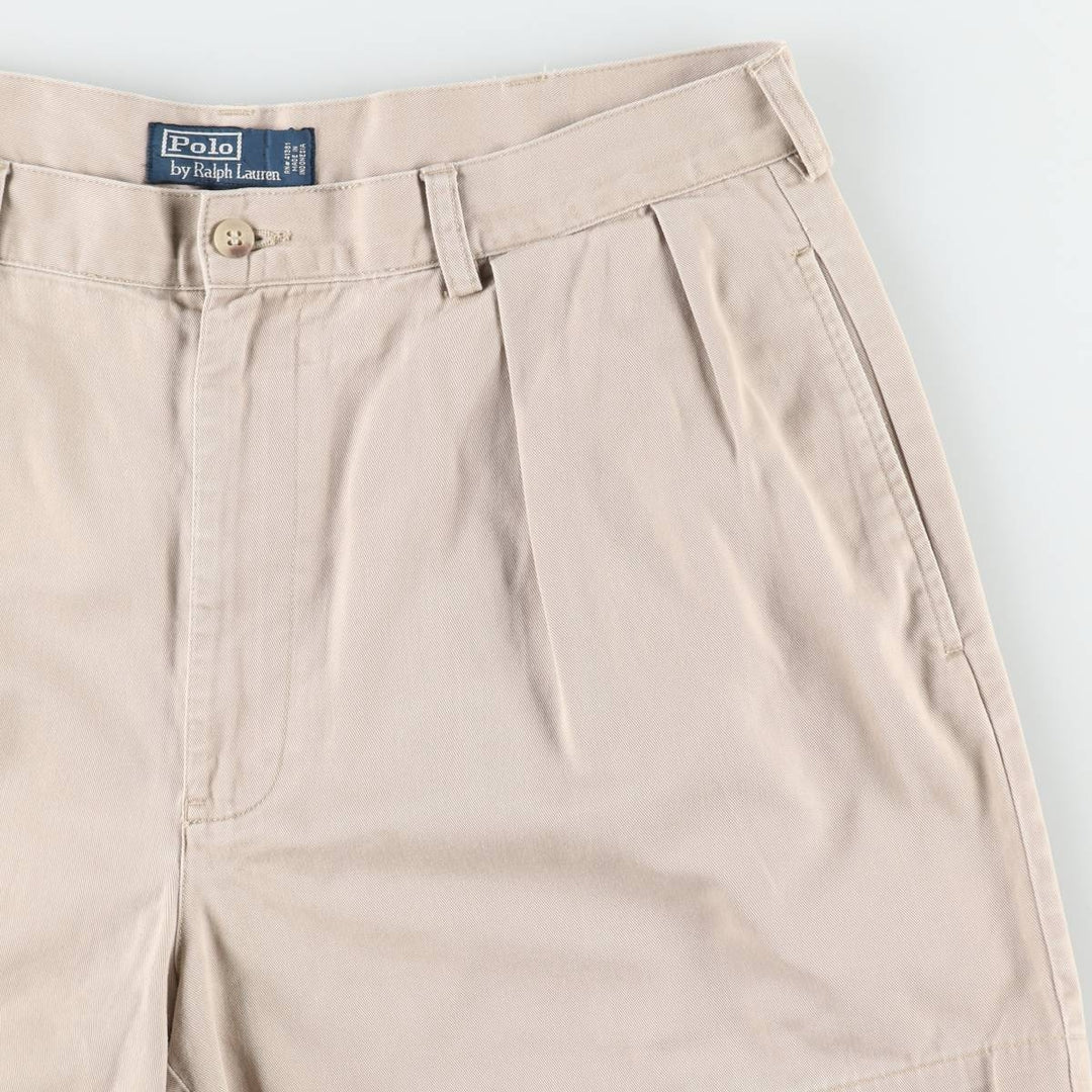 Ralph Lauren POLO by Ralph Lauren TYLER SHORT Two-pleat chino shorts, short pants, men's w35 equivalent cotton Beige type Vintage Second Hand