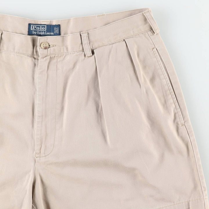 Ralph Lauren POLO by Ralph Lauren TYLER SHORT Two-pleat chino shorts, short pants, men's w35 equivalent cotton Beige type Vintage Second Hand