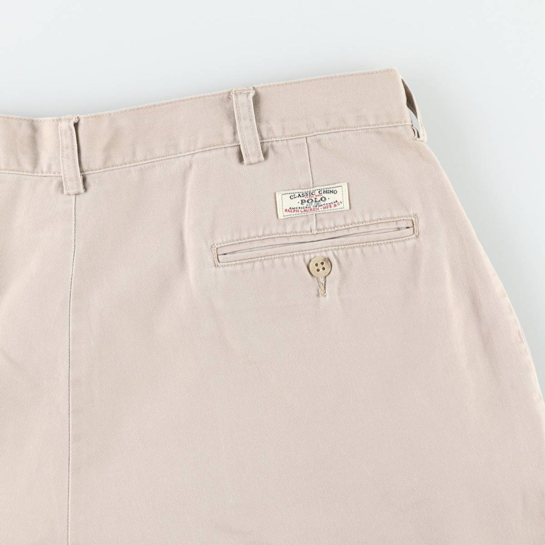 Ralph Lauren POLO by Ralph Lauren TYLER SHORT Two-pleat chino shorts, short pants, men's w35 equivalent cotton Beige type Vintage Second Hand
