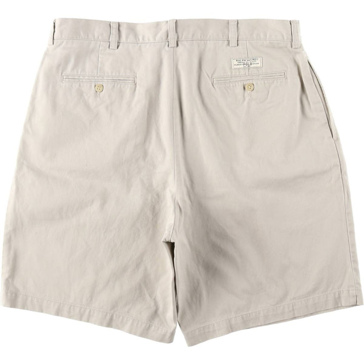 Ralph Lauren POLO by Ralph Lauren TYLER SHORT Two-Pleat Chino Shorts, Men's Size W37 (approx.) cotton Beige type Vintage Second Hand