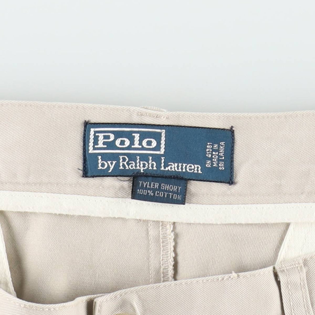 Ralph Lauren POLO by Ralph Lauren TYLER SHORT Two-Pleat Chino Shorts, Men's Size W37 (approx.) cotton Beige type Vintage Second Hand