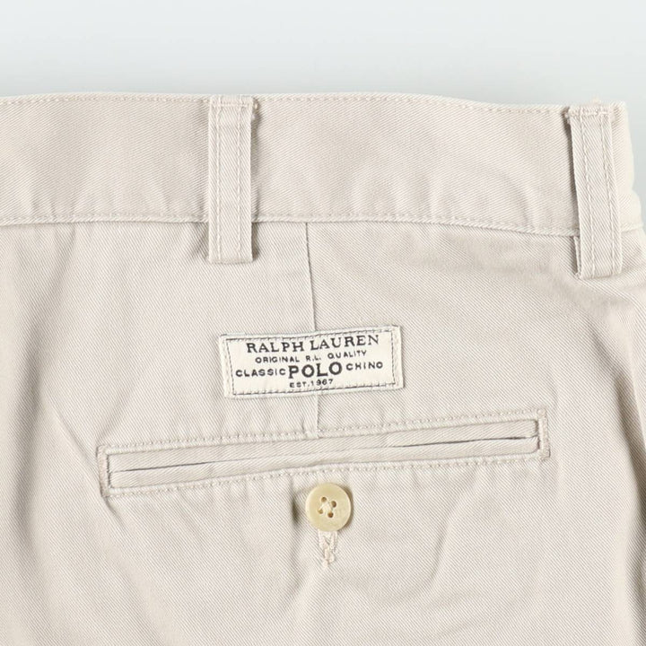 Ralph Lauren POLO by Ralph Lauren TYLER SHORT Two-Pleat Chino Shorts, Men's Size W37 (approx.) cotton Beige type Vintage Second Hand