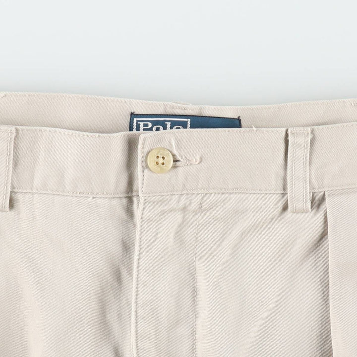 Ralph Lauren POLO by Ralph Lauren TYLER SHORT Two-Pleat Chino Shorts, Men's Size W37 (approx.) cotton Beige type Vintage Second Hand