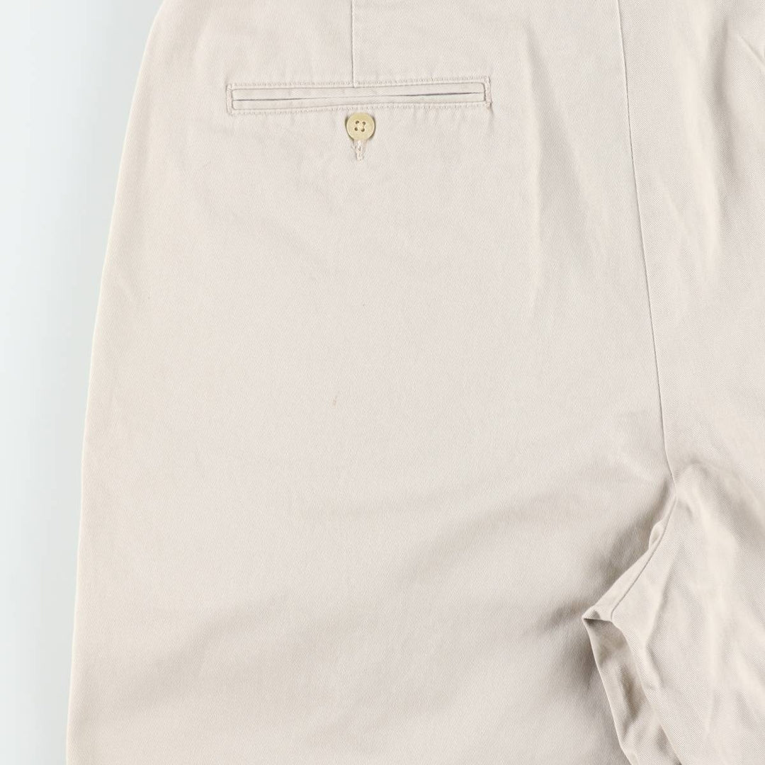 Ralph Lauren POLO by Ralph Lauren TYLER SHORT Two-Pleat Chino Shorts, Men's Size W37 (approx.) cotton Beige type Vintage Second Hand