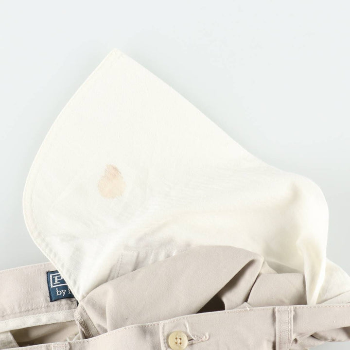 Ralph Lauren POLO by Ralph Lauren TYLER SHORT Two-Pleat Chino Shorts, Men's Size W37 (approx.) cotton Beige type Vintage Second Hand