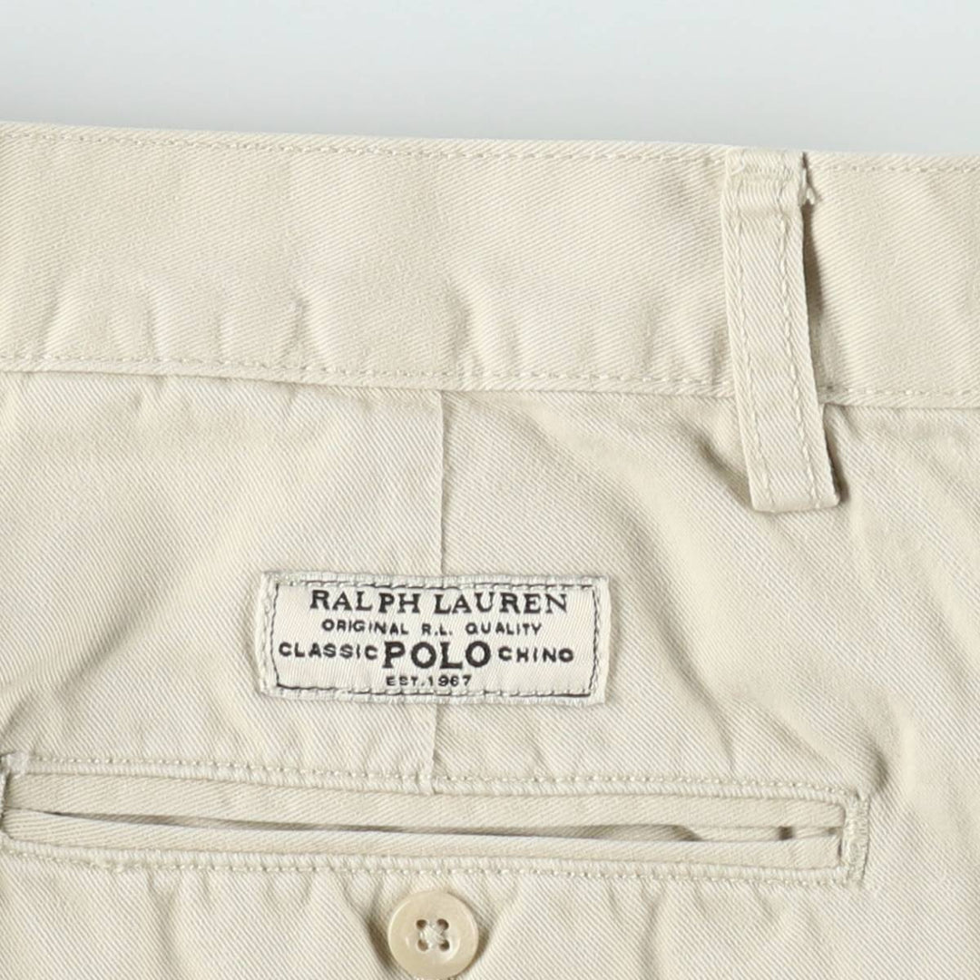 Ralph Lauren POLO by Ralph Lauren Two-pleat Chino Shorts, Men's Size W34 cotton Beige type Vintage Second Hand