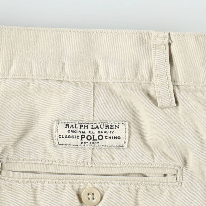 Ralph Lauren POLO by Ralph Lauren Two-pleat Chino Shorts, Men's Size W34 cotton Beige type Vintage Second Hand