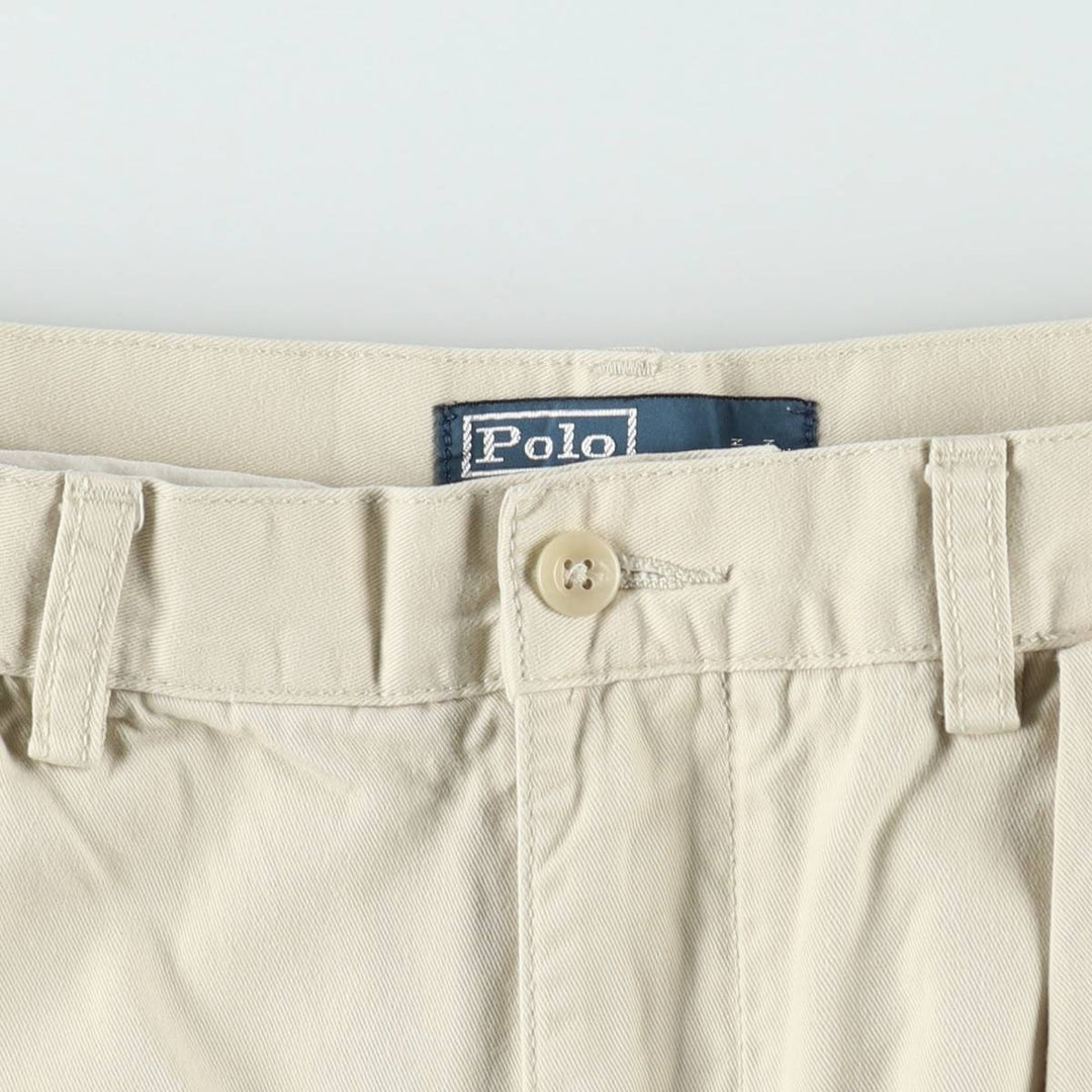 Ralph Lauren POLO by Ralph Lauren Two-pleat Chino Shorts, Men's Size W34 cotton Beige type Vintage Second Hand