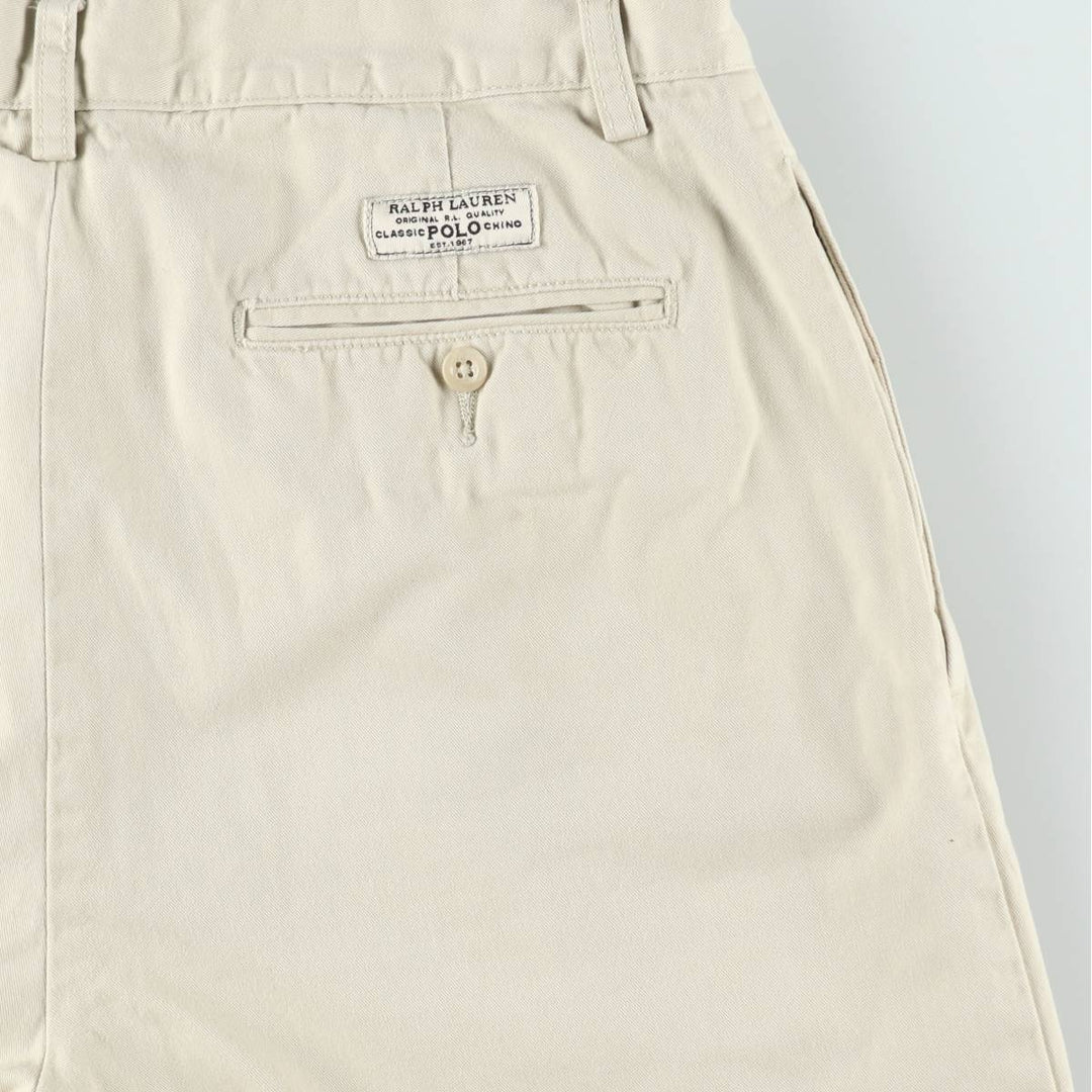 Ralph Lauren POLO by Ralph Lauren Two-pleat Chino Shorts, Men's Size W34 cotton Beige type Vintage Second Hand