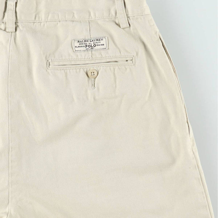 Ralph Lauren POLO by Ralph Lauren Two-pleat Chino Shorts, Men's Size W34 cotton Beige type Vintage Second Hand