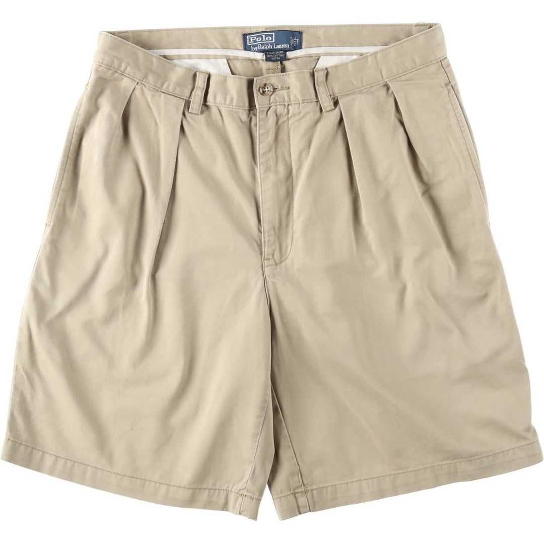 Ralph Lauren POLO by Ralph Lauren TYLER SHORT Two-pleat chino shorts, short pants, men's w35 equivalent cotton Beige type Vintage Second Hand