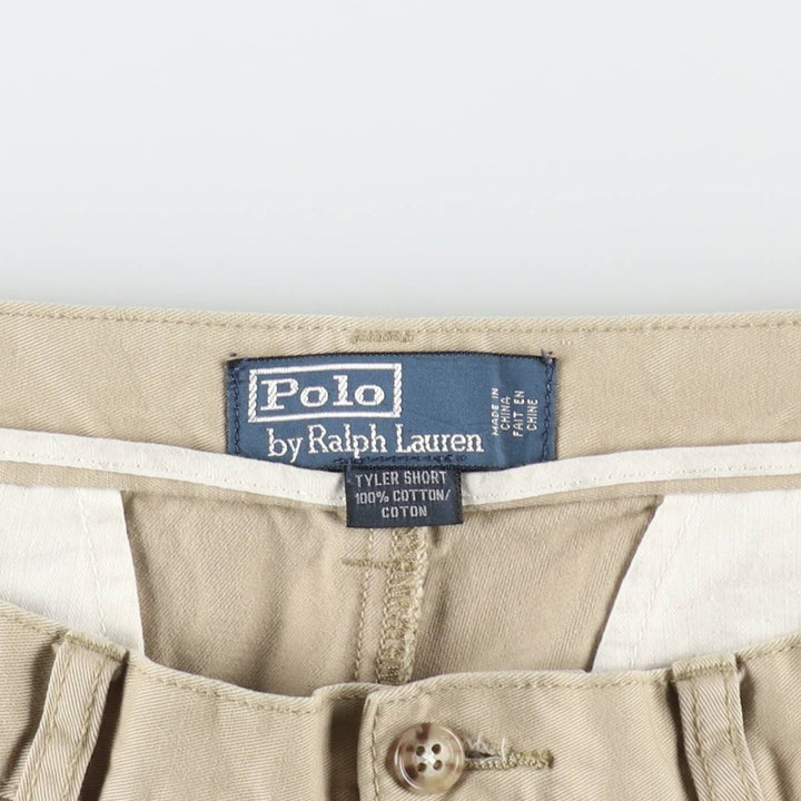 Ralph Lauren POLO by Ralph Lauren TYLER SHORT Two-pleat chino shorts, short pants, men's w35 equivalent cotton Beige type Vintage Second Hand