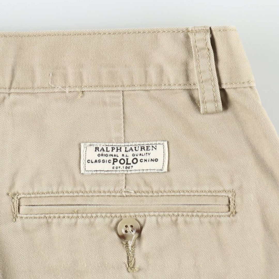 Ralph Lauren POLO by Ralph Lauren TYLER SHORT Two-pleat chino shorts, short pants, men's w35 equivalent cotton Beige type Vintage Second Hand