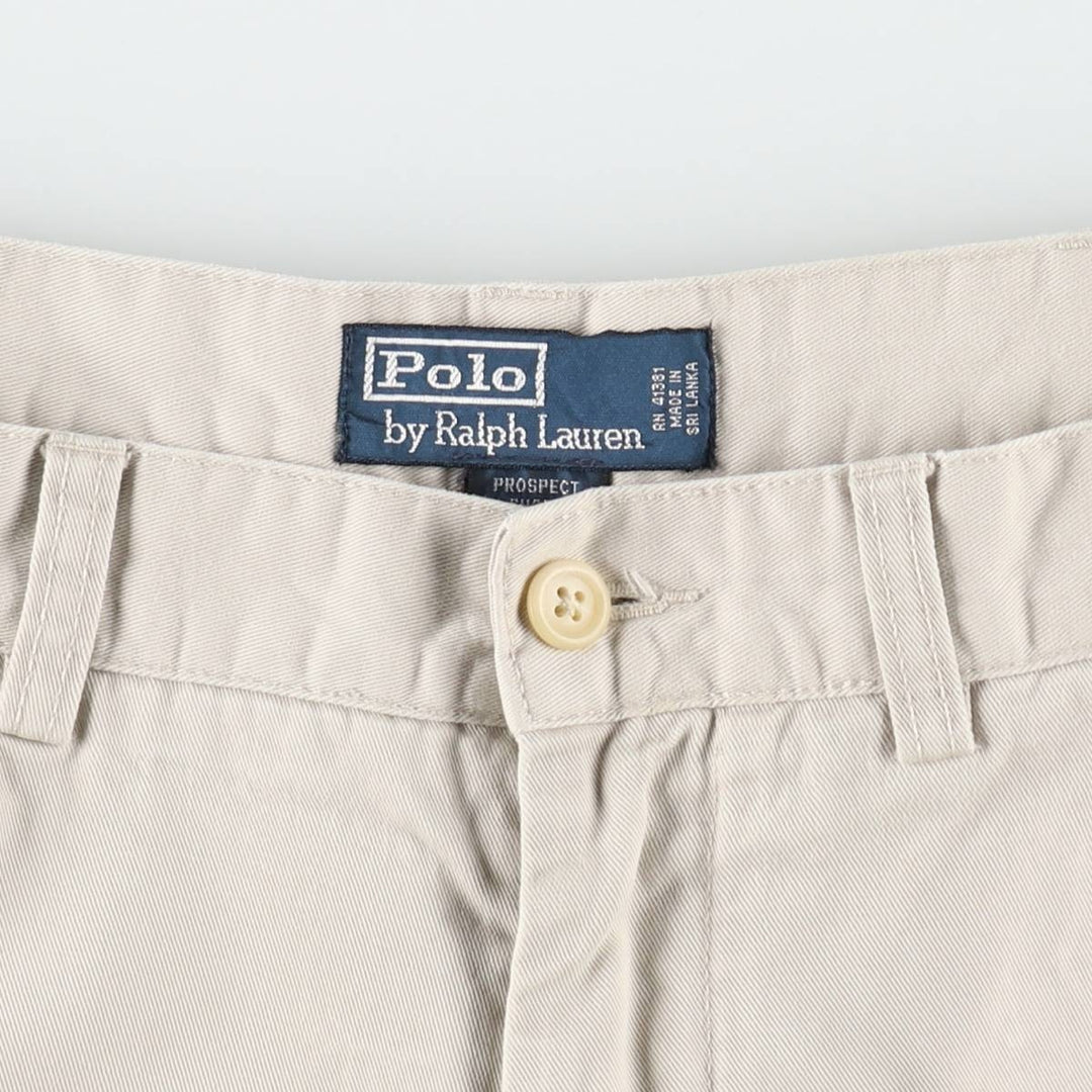 Ralph Lauren POLO by Ralph Lauren PROSPECT PANT Chino Shorts, Men's Size W34 (approx.) cotton ivory Vintage Second Hand