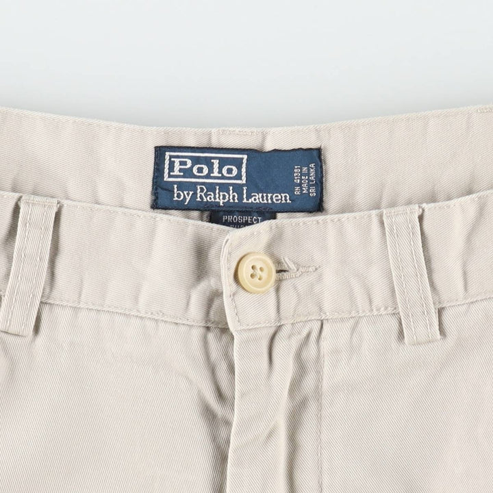 Ralph Lauren POLO by Ralph Lauren PROSPECT PANT Chino Shorts, Men's Size W34 (approx.) cotton ivory Vintage Second Hand