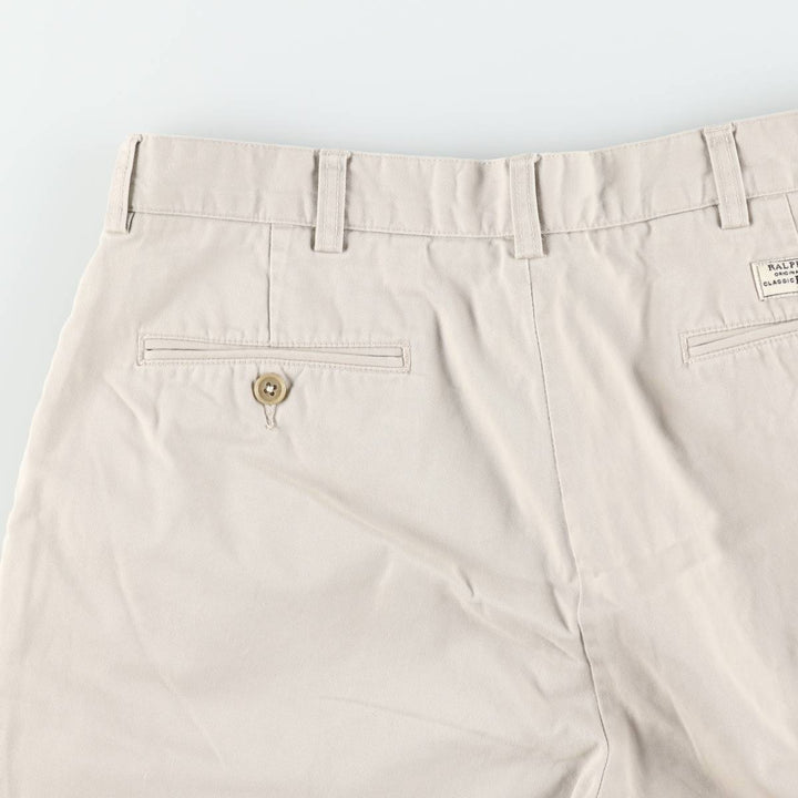 Ralph Lauren POLO by Ralph Lauren PROSPECT PANT Chino Shorts, Men's Size W34 (approx.) cotton ivory Vintage Second Hand