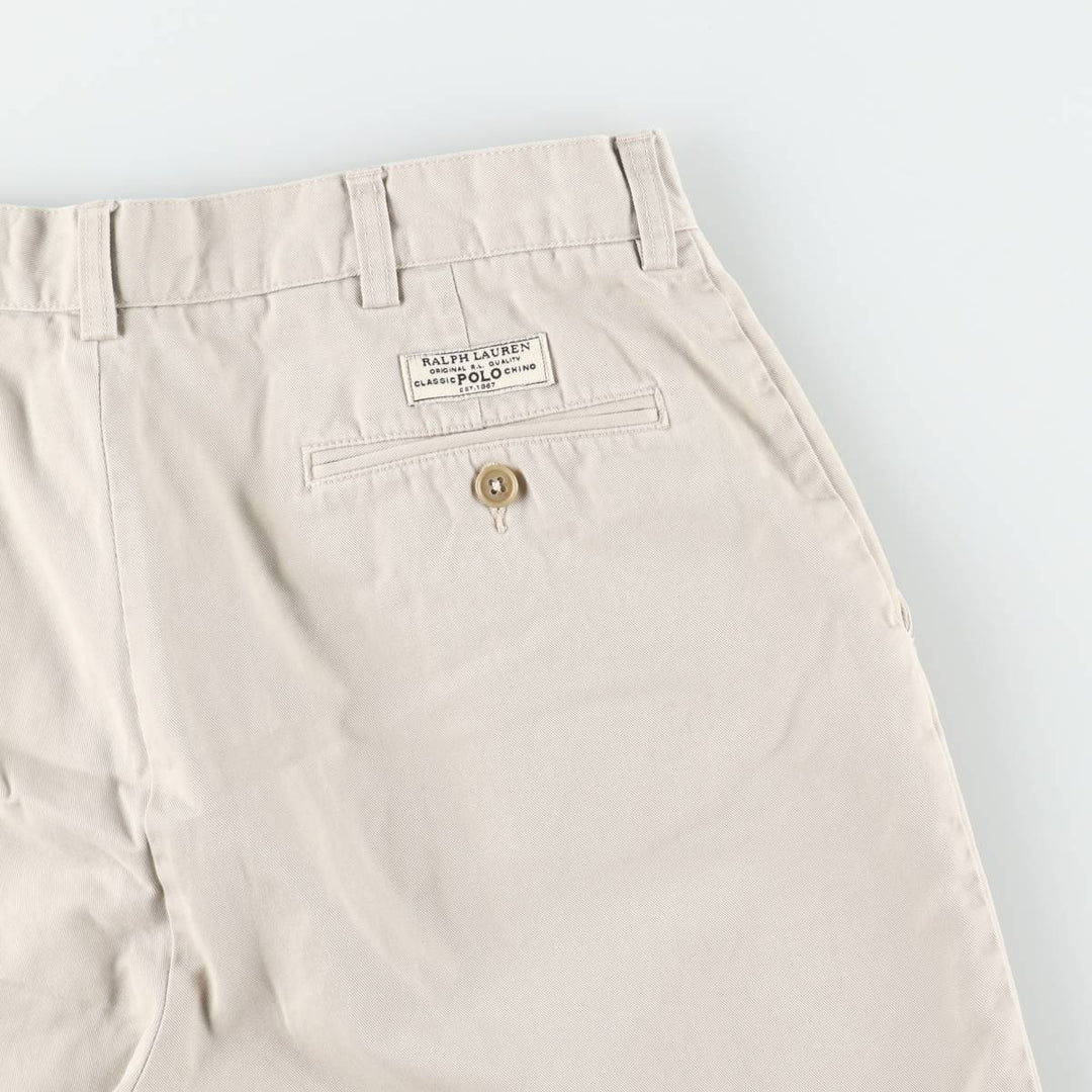 Ralph Lauren POLO by Ralph Lauren PROSPECT PANT Chino Shorts, Men's Size W34 (approx.) cotton ivory Vintage Second Hand