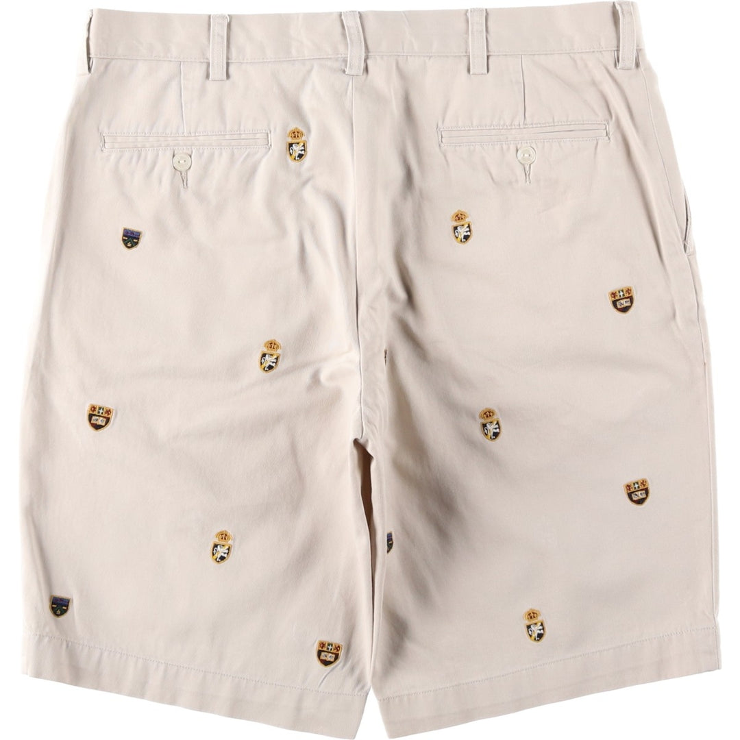 Ralph Lauren POLO by Ralph Lauren all-over print chino shorts, men's size W36 (approx.) cotton Beige type Vintage Second Hand