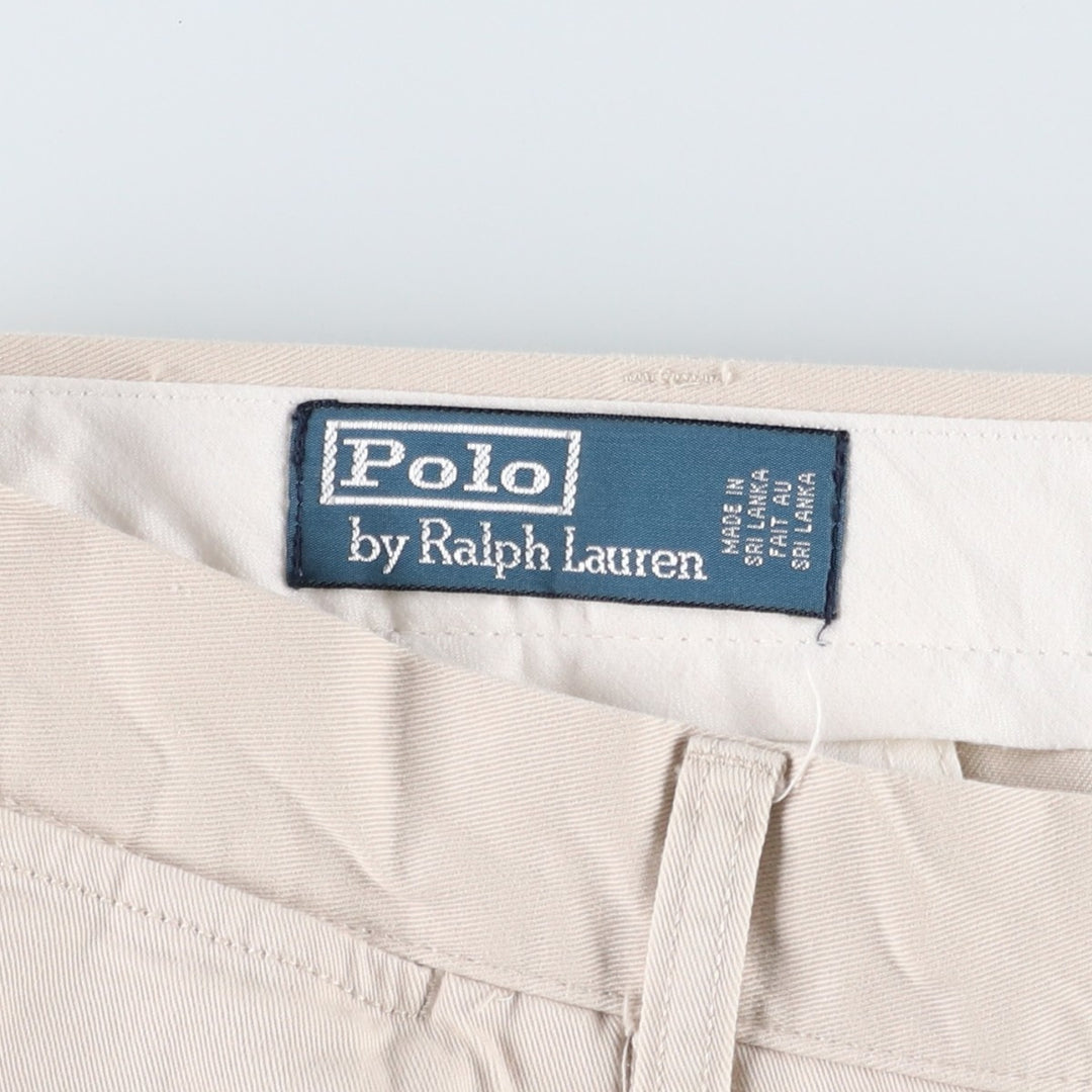 Ralph Lauren POLO by Ralph Lauren all-over print chino shorts, men's size W36 (approx.) cotton Beige type Vintage Second Hand