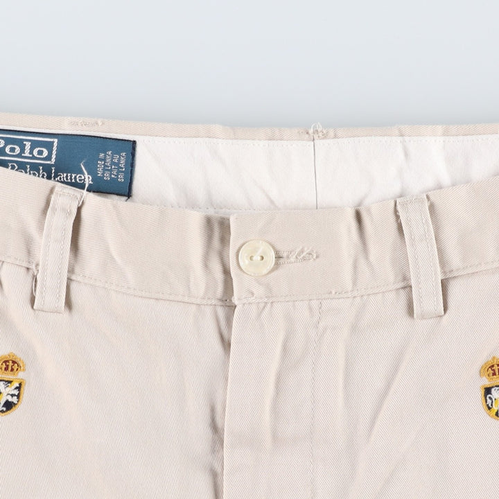 Ralph Lauren POLO by Ralph Lauren all-over print chino shorts, men's size W36 (approx.) cotton Beige type Vintage Second Hand