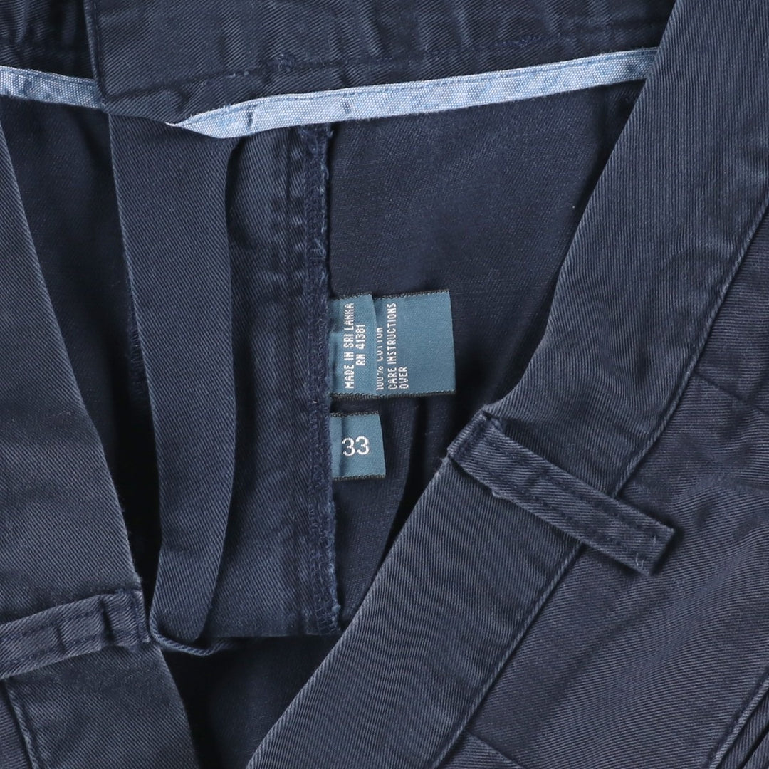 Ralph Lauren POLO by Ralph Lauren Two-pleat Chino Shorts Shorts Men's W36 cotton navy blue type Vintage Second Hand