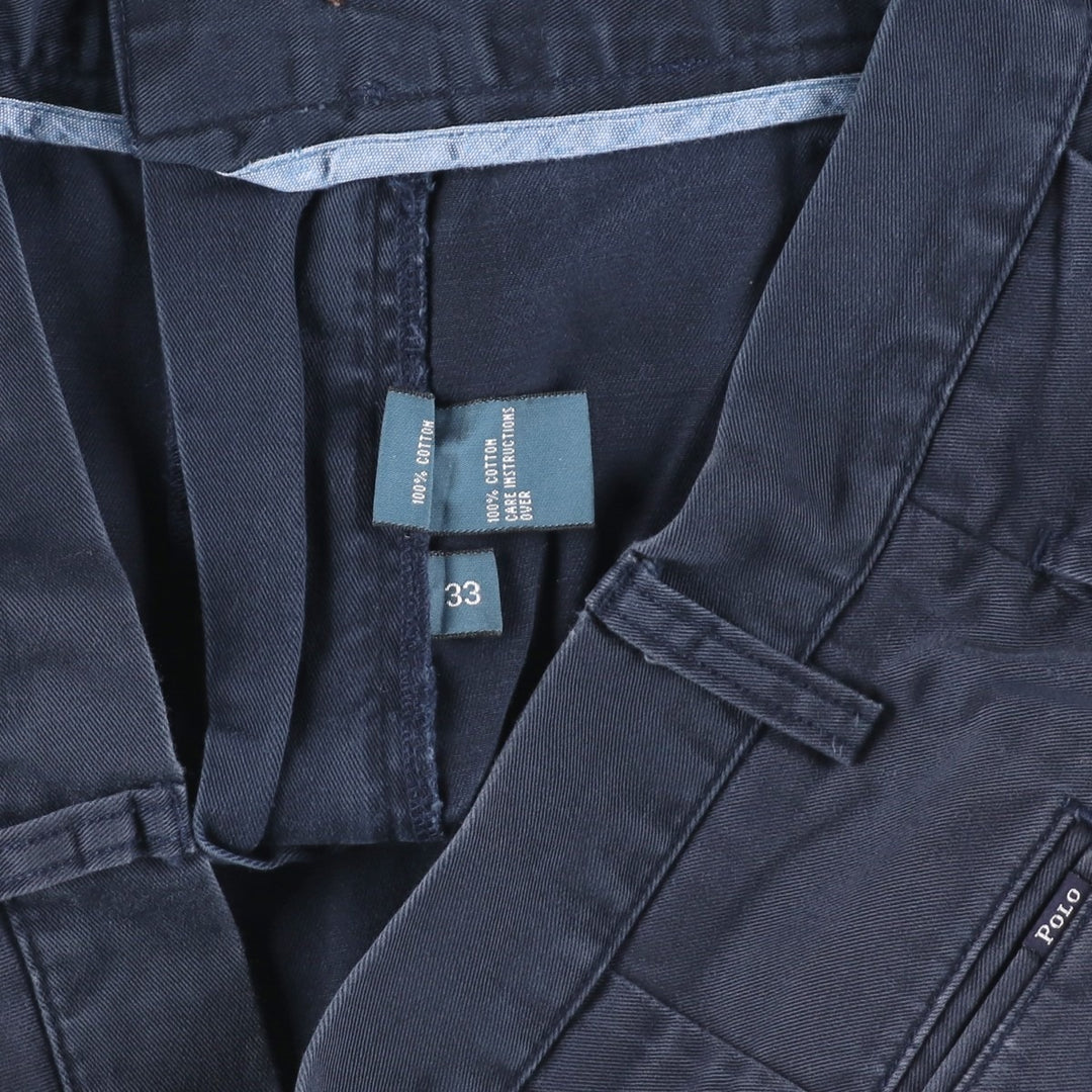 Ralph Lauren POLO by Ralph Lauren Two-pleat Chino Shorts Shorts Men's W36 cotton navy blue type Vintage Second Hand
