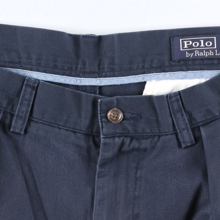 Ralph Lauren POLO by Ralph Lauren Two-pleat Chino Shorts Shorts Men's W36 cotton navy blue type Vintage Second Hand