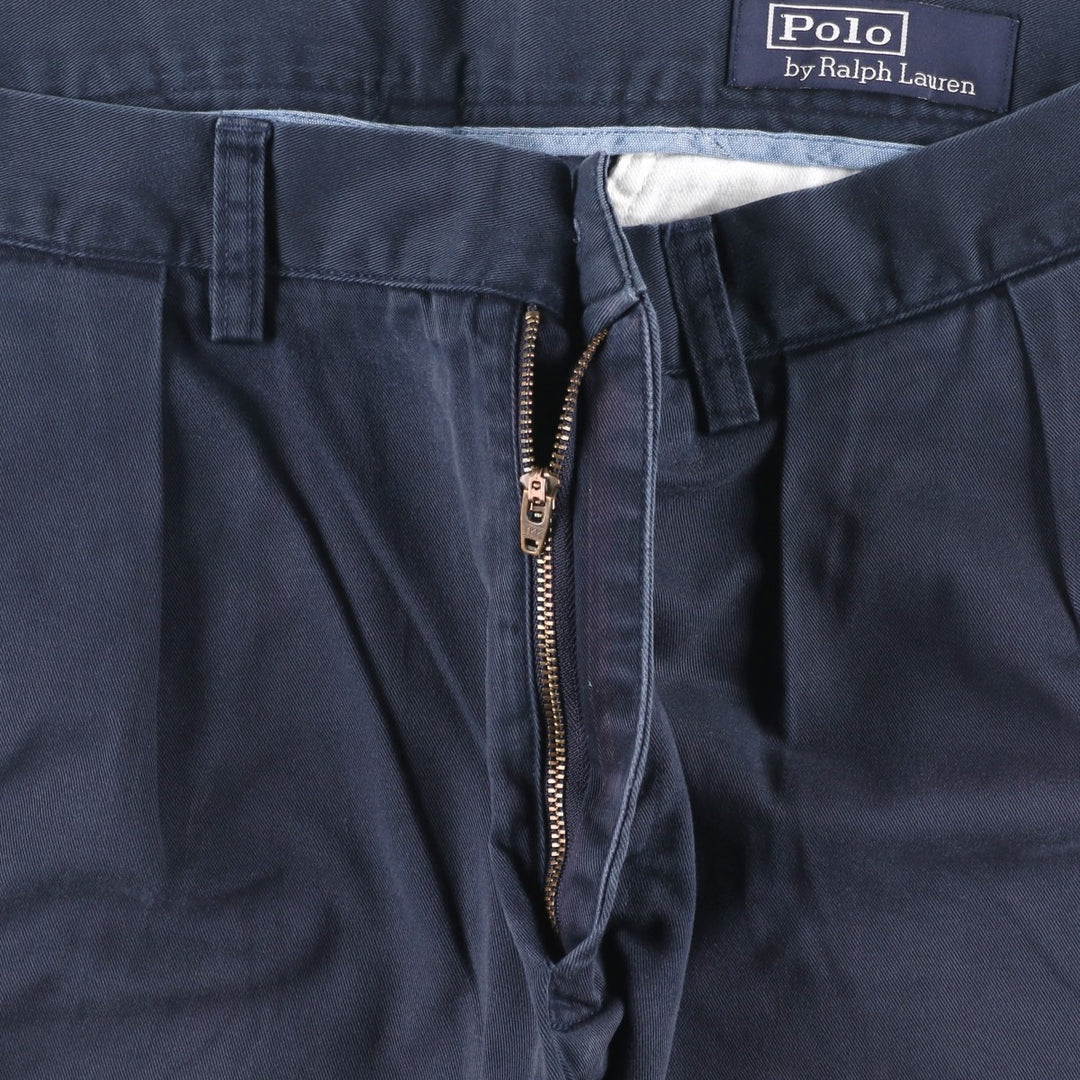 Ralph Lauren POLO by Ralph Lauren Two-pleat Chino Shorts Shorts Men's W36 cotton navy blue type Vintage Second Hand