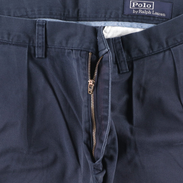Ralph Lauren POLO by Ralph Lauren Two-pleat Chino Shorts Shorts Men's W36 cotton navy blue type Vintage Second Hand