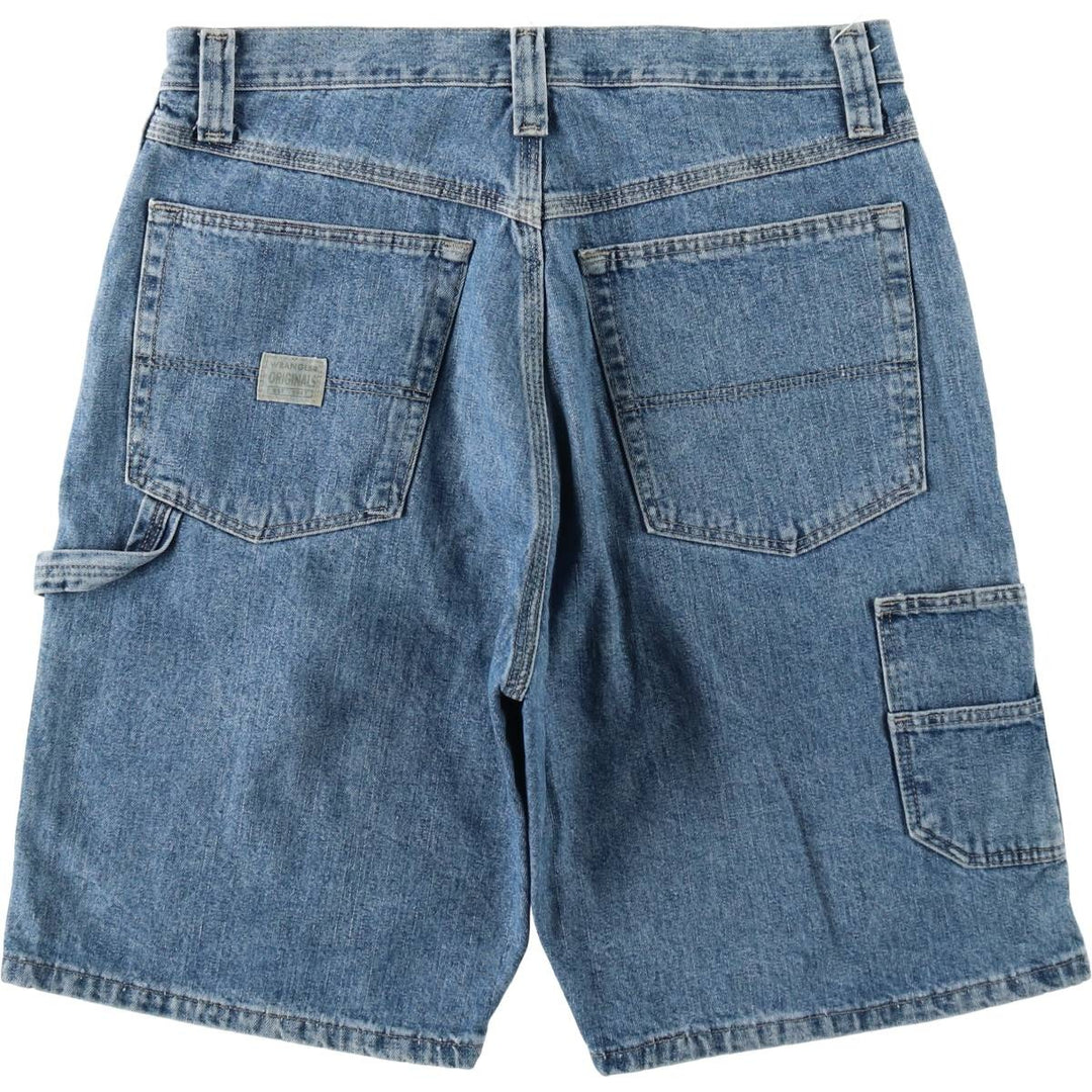 Wrangler denim painter shorts, men's size W32 (approx.) cotton blue type Vintage Second Hand