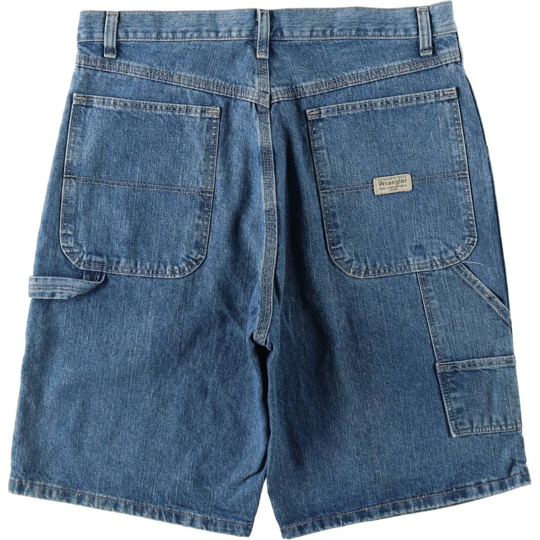 Wrangler denim painter shorts, men's size W32 (approx.) cotton blue type Vintage Second Hand