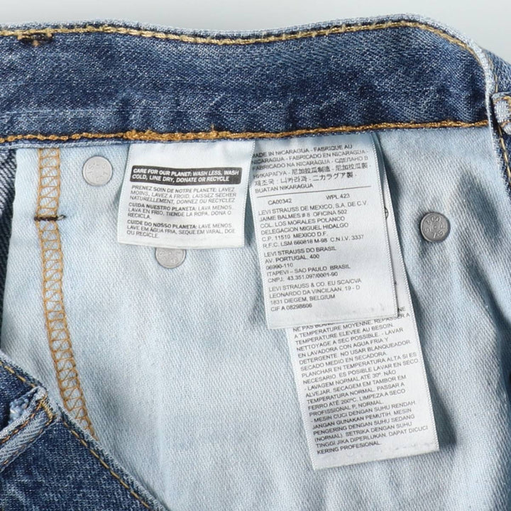 Levi's denim shorts, men's size W34 (approx.) cotton blue type Vintage Second Hand