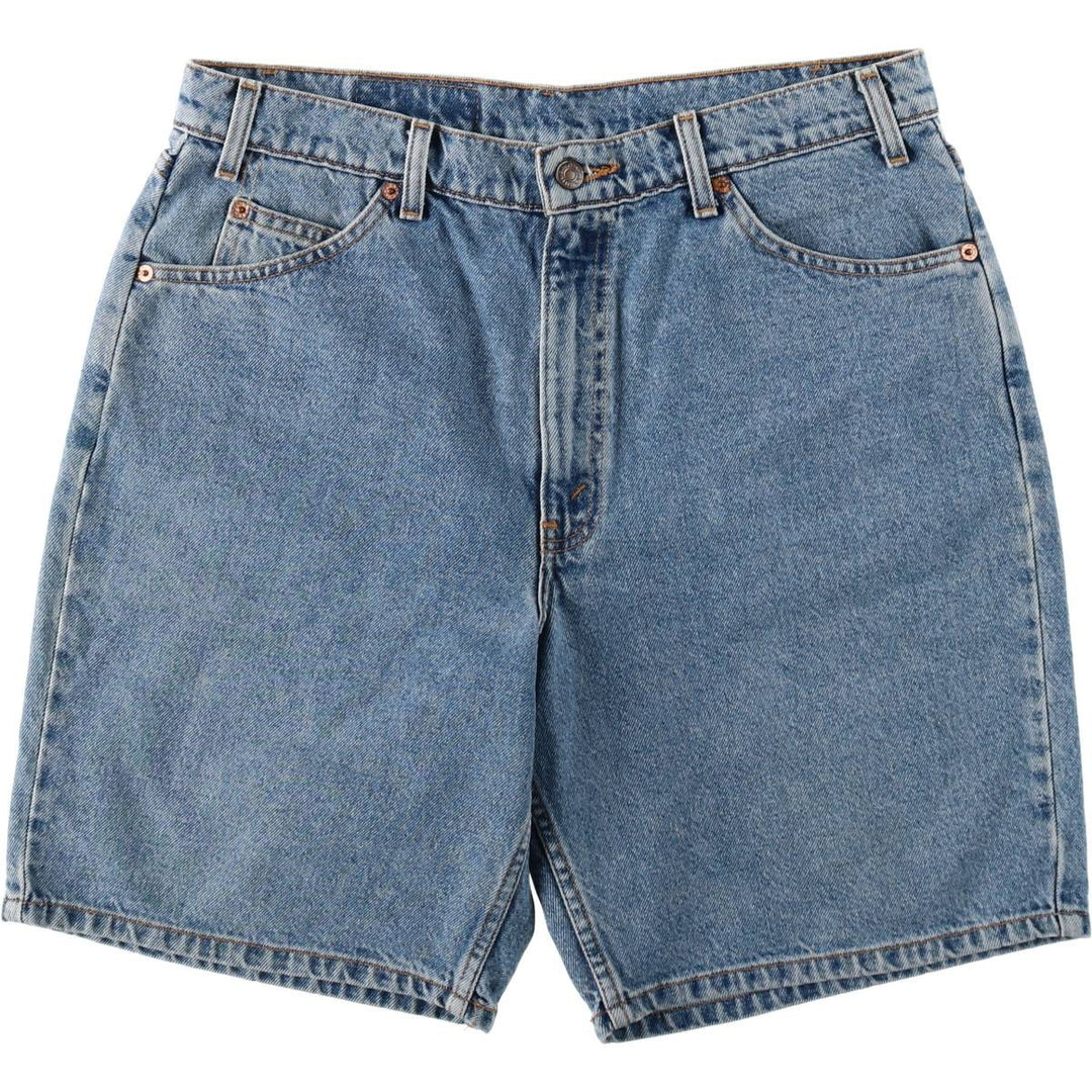 90'S Levi's 550 Relaxed Fit Orange Tab Denim Shorts, Men's Size W35 (approx.), Vintage cotton blue type Vintage Second Hand