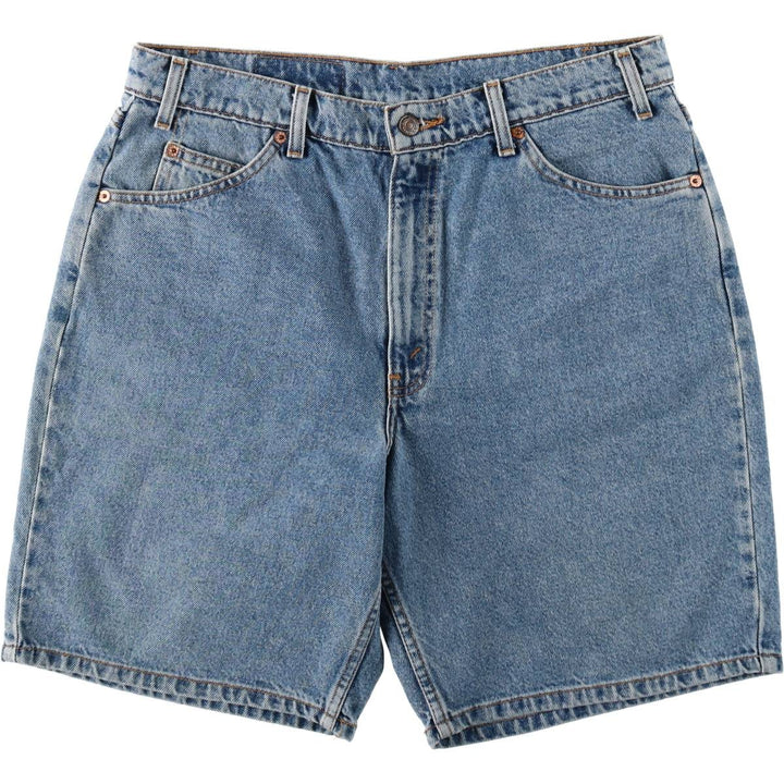 90'S Levi's 550 Relaxed Fit Orange Tab Denim Shorts, Men's Size W35 (approx.), Vintage cotton blue type Vintage Second Hand