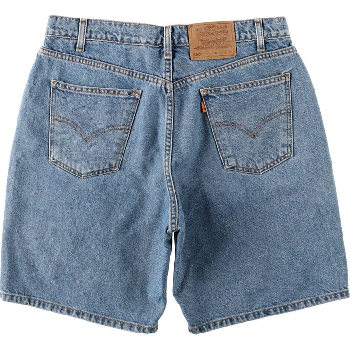 90'S Levi's 550 Relaxed Fit Orange Tab Denim Shorts, Men's Size W35 (approx.), Vintage cotton blue type Vintage Second Hand