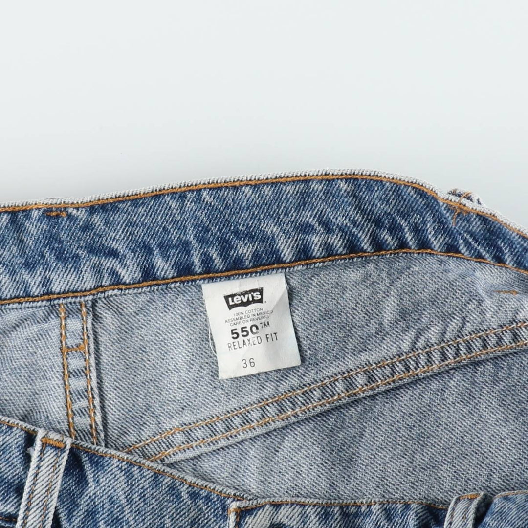 90'S Levi's 550 Relaxed Fit Orange Tab Denim Shorts, Men's Size W35 (approx.), Vintage cotton blue type Vintage Second Hand