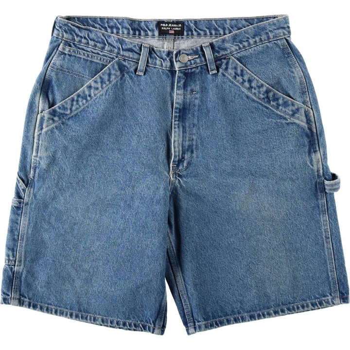 2000'S Ralph Lauren POLO JEANS COMPANY denim painter shorts, men's size W35 (approx.) cotton blue type Vintage Second Hand
