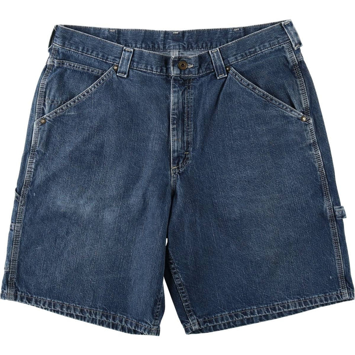 Lee DUNGAREES Denim Painter Shorts, Men's Size W37 (approx.) unclear blue type Vintage Second Hand