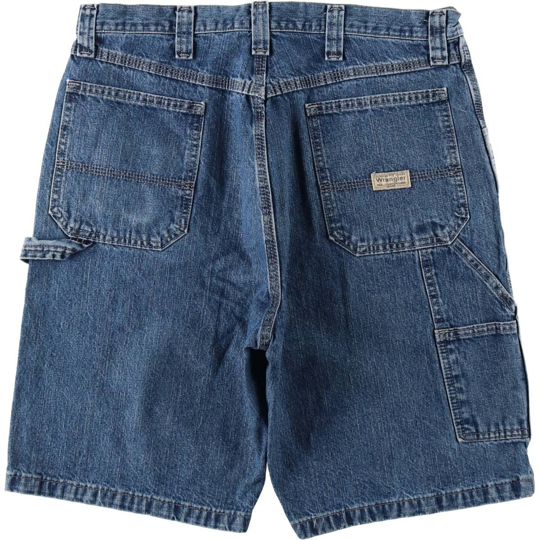 Wrangler Carpenter Denim Painter Shorts (Men's W34 equivalent) cotton blue type Vintage Second Hand