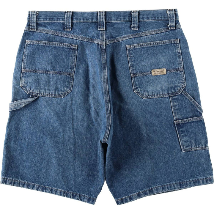 Wrangler denim painter shorts, men's size W37 (approx.) cotton blue type Vintage Second Hand