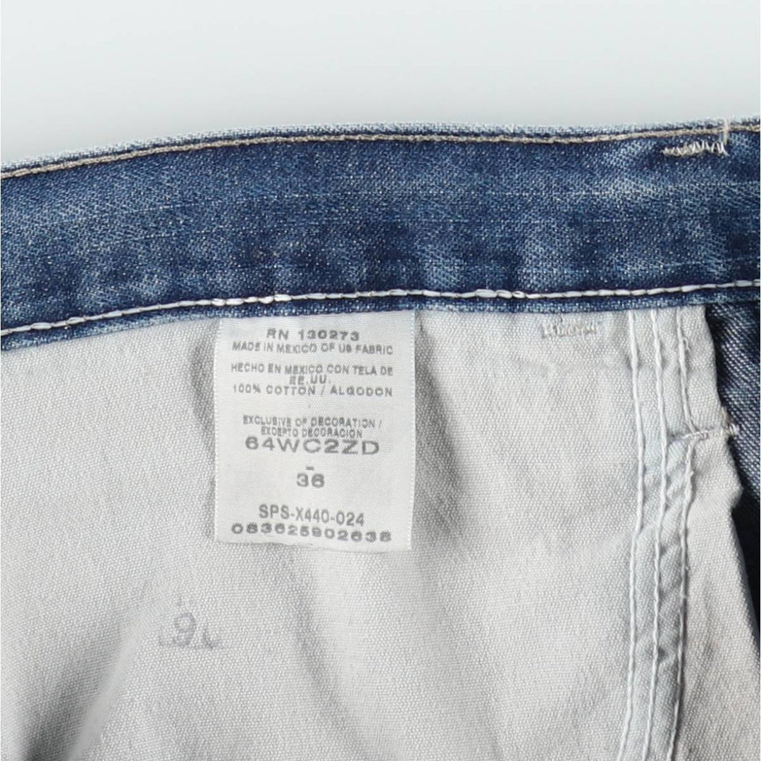 Wrangler denim painter shorts, men's size W37 (approx.) cotton blue type Vintage Second Hand