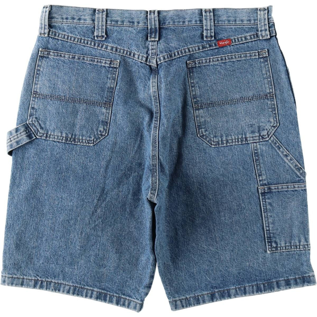 Wrangler denim painter shorts, men's size W36 (approx.) cotton blue type Vintage Second Hand