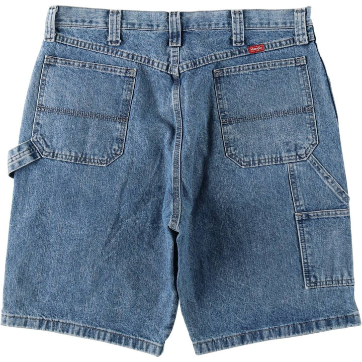 Wrangler denim painter shorts, men's size W36 (approx.) cotton blue type Vintage Second Hand
