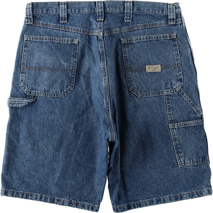 Wrangler denim painter shorts, men's size W36 (approx.) cotton blue type Vintage Second Hand
