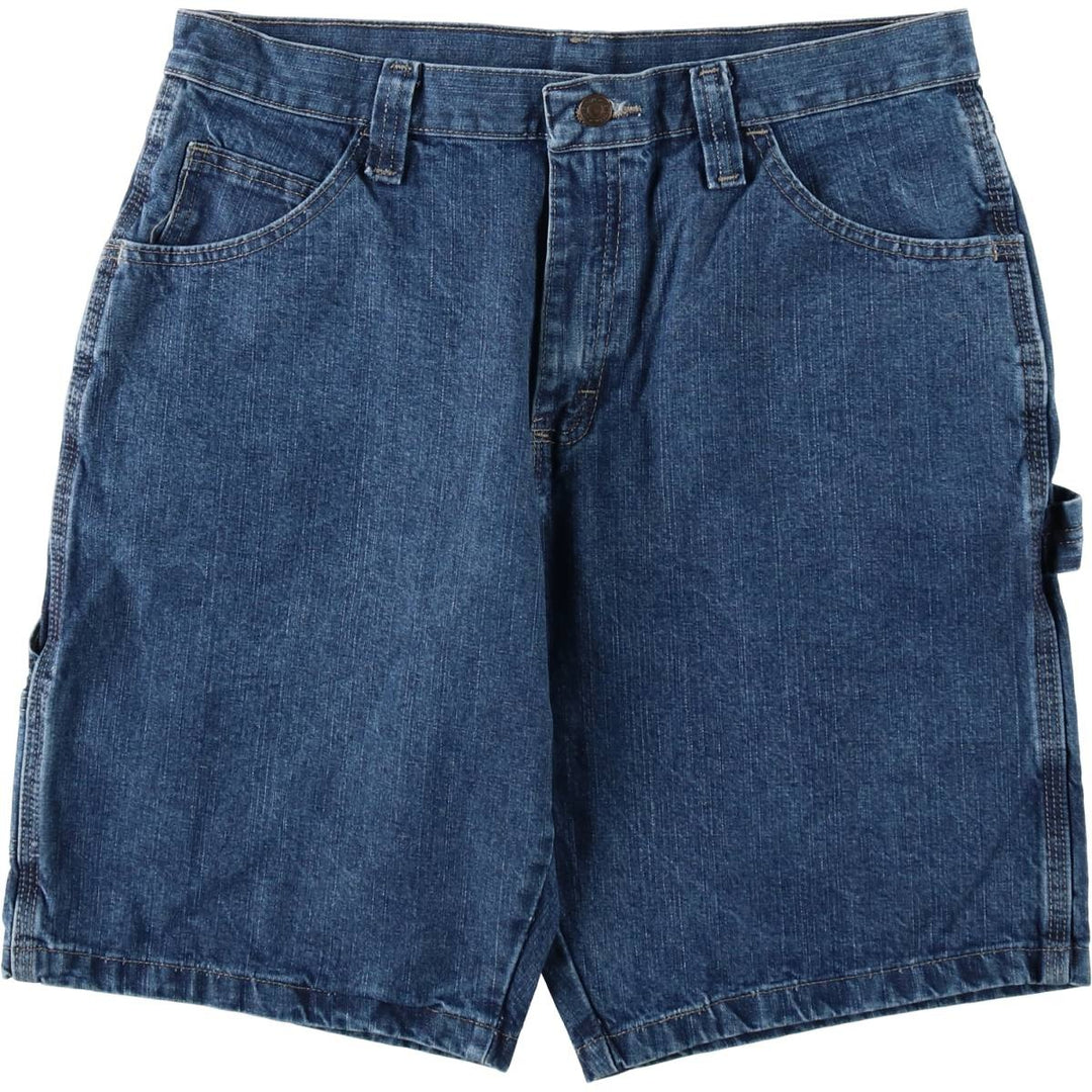 Wrangler denim painter shorts, men's size W33 (approx.) cotton blue type Vintage Second Hand