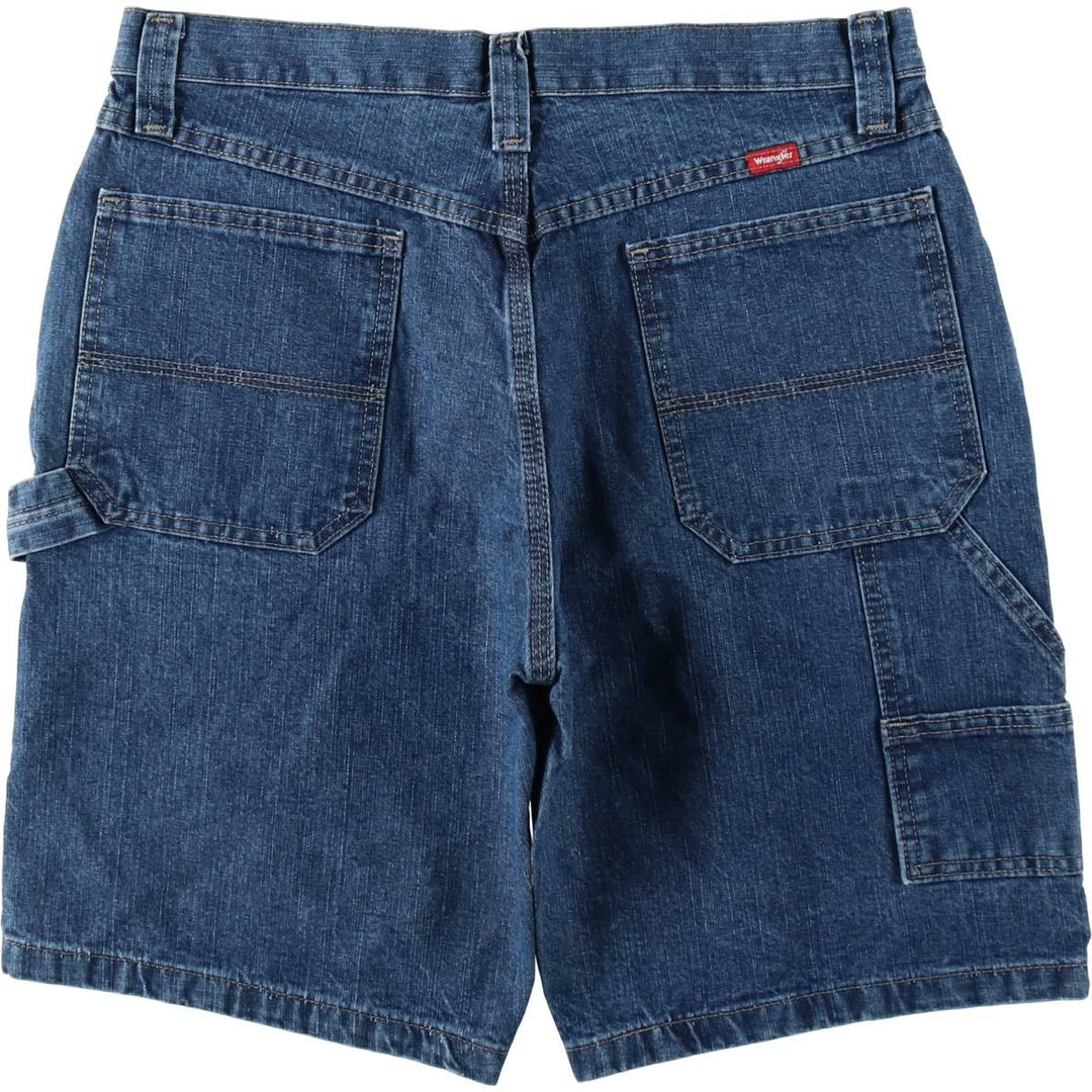 Wrangler denim painter shorts, men's size W33 (approx.) cotton blue type Vintage Second Hand