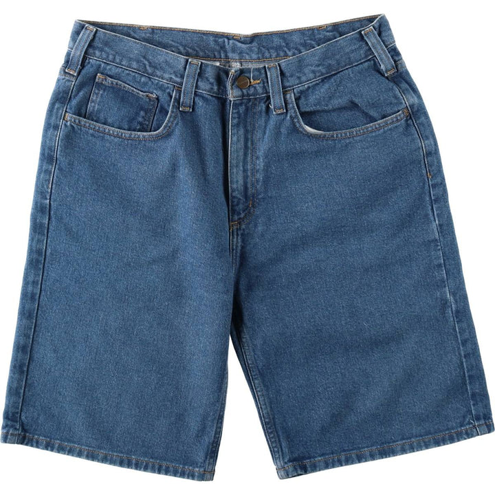 Carhartt denim shorts, men's size W35 (approx.) cotton blue type Vintage Second Hand