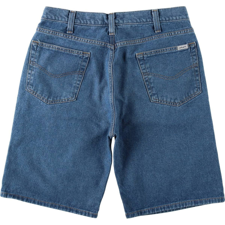 Carhartt denim shorts, men's size W35 (approx.) cotton blue type Vintage Second Hand